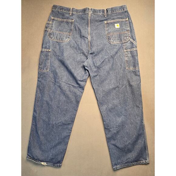 Carhartt FR Carpenter Jeans Mens 44x32 Fire Resistant Denim Blue Workwear FRB13 - Picture 5 of 7